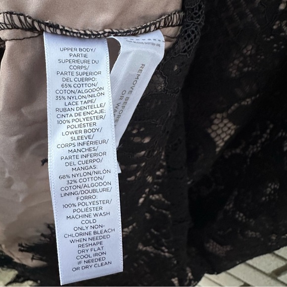 LOFT Boudoir Cold Shoulder Lace Dress Black - Picture 11 of 14